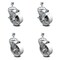 Service Caster Semi Steel Swivel TS Caster w/Roller Bearing-4" Wheels&1/2" Stems-2 w/BRK, 4PK SCC-TS20S415-SSR-121315-2-TLB-2 - alternate 1